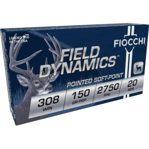 Fiocchi Field Dynamics 308 Win 150gr PSP Ammo - Box of 20