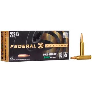 Federal Gold Medal 223 Rem 69gr Sierra MatchKing BTHP Ammo - Box of 20