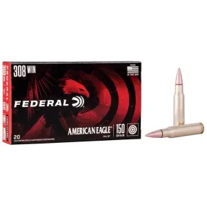 Federal American Eagle 308 Win 150gr FMJ-BT Ammo - Box of 20