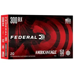 Federal American Eagle 300 BLK 150gr FMJ-BT Ammo - Box of 20