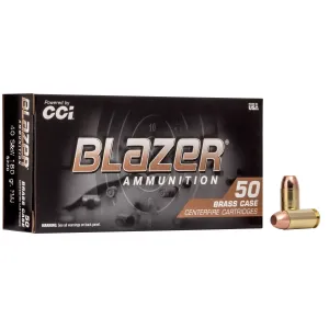 CCI Blazer Brass 40 S&W 180gr TMJ Ammo - Box of 50