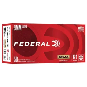 Federal Champion 9mm 124gr FMJ Ammo - Box of 50