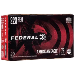 Federal American Eagle 223 Rem 75gr TMJ Ammo - Box of 20