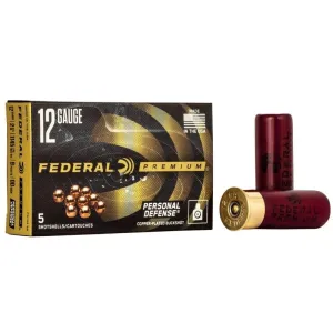 Federal Premium Personal Defense 12 GA 00 Buckshot Ammo - Box of 5
