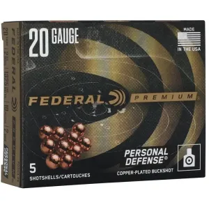 Federal Power-Shok Personal Defense Flite Control 20GA 00 Buckshot Ammo - Box of 5