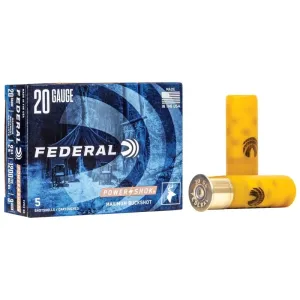 Federal Power-Shok SS 20GA 20 Pellet 000 Buckshot Ammo - Box of 5