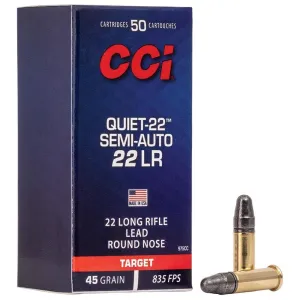 CCI Quiet-22 Semi-Auto 22 LR 40gr LRN Ammo - Box of 50