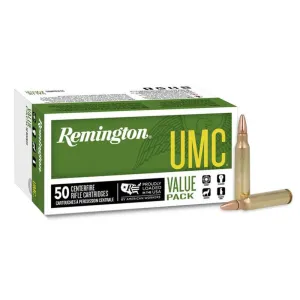 Remington UMC 223 Rem 55gr FMJ Ammo - Box of 50