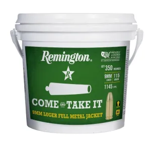 Remington 9mm 115gr FMJ Ammo - Box of 350