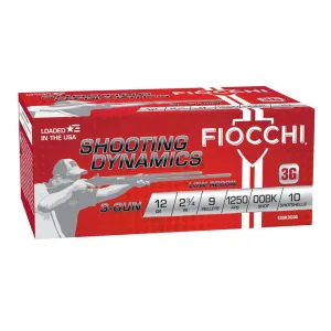 Fiocchi Shooting Dynamics Low Recoil 12 GA 00 Buckshot Ammo - Box of 10