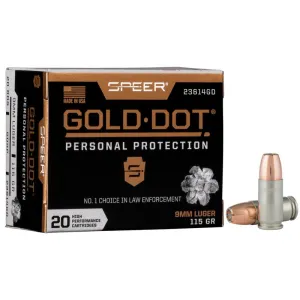 Speer Gold Dot 9mm Luger 115gr GDHP Ammo - Box of 20