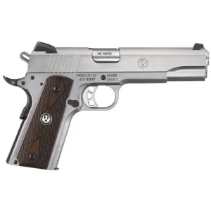 Ruger SR1911 .45 ACP 1911 Pistol - 5" - Stainless - 1x 7rd, 1x 8rd Mags