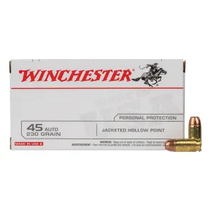 Winchester Personal Protection .45 ACP 230gr JHP Ammo - Box of 50