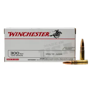 Winchester USA Target .300 Blackout 125gr FMJ Open Tip Ammo - Box of 20