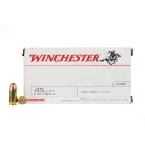 Winchester Target .45 ACP 230 gr FMJ Ammo - Box of 50