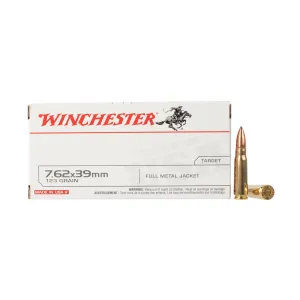 Winchester USA White Box 7.62x39 123gr FMJ Ammo - Box of 20
