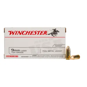 Winchester 9mm 124gr FMJ - Box of 50