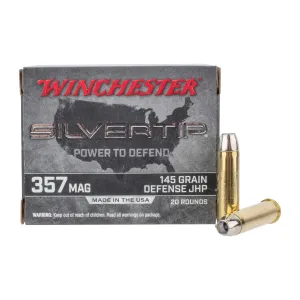 Winchester Silvertip 357 Magnum 145gr JHP Ammo - Box of 20