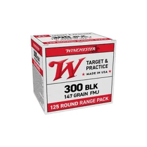 Winchester USA White Box 300 Blackout 147gr FMJ Ammo - Box of 125