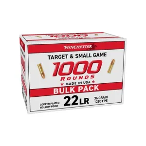 Winchester USA White Box 22LR 36gr HP Ammo - Case of 1000