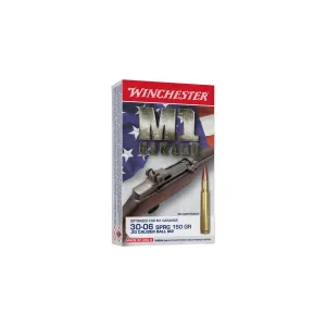 Winchester M1 Garand 30-06 Springfield 150gr M2 Ball Ammo - Box of 20