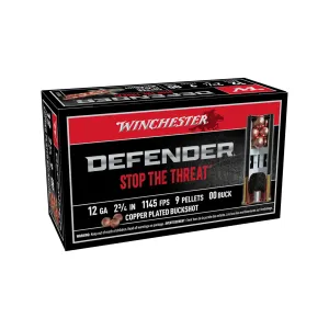 Winchester Defender 12 Gauge 2-3/4" 00 Buckshot Ammo - Box of 10