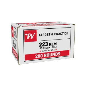 Winchester USA 223 Rem 55gr FMJ Lake City Ammo - Box of 200