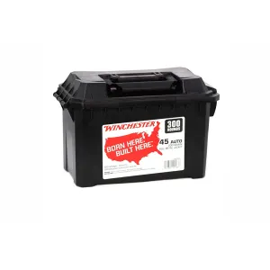 Winchester USA White Box 45 ACP 230gr FMJ Ammo - Can of 300
