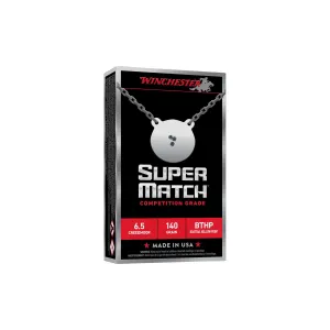 Winchester Super-Match 6.5 Creedmoor 140gr BTHP Ammo - Box of 20