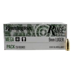 Remington Range 9mm Ammo 115gr FMJ - Box of 250