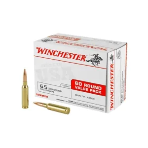 Winchester USA 6.5 Creedmoor 125gr FMJ Open Tip Ammo - Box of 60