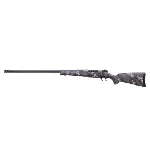 Weatherby Mark V Backcountry Ti Carbon Left Hand Bolt Action Rifle 6.5 Creedmoor - 22" - Black - Carbon Fiber w/Grey & White