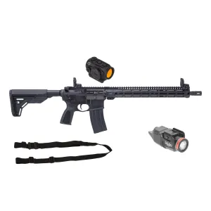 FN America FN15 16" SRP G2P with Backup Iron Sights and Primary Arms SLx Advanced Push Button Micro Red Dot Sight - Gen II, Magpul MS1 Sling - Black, and Streamlight TLR RM 1 Compact Rail Mount Light - 500 Lumen - Black