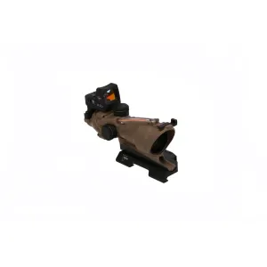Trijicon ACOG 4x32 Scope FDE with RMR Type 2 - Dual Illuminated Crosshair - Red