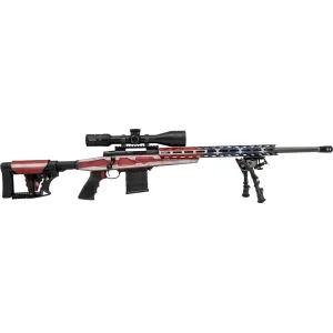 Howa M1500 APC American Flag Bolt Action Rifle With Scope 6.5 Creedmoor - 24" Carbon Fiber Barrel - Flag - MDT