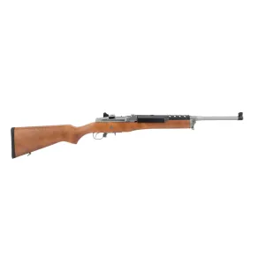 Ruger Mini-14 Ranch 5.56 NATO Stainless Rifle - Wood Stock - 5 Round - 18.5"