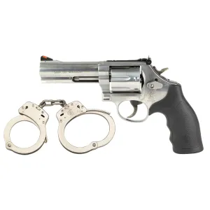 Smith & Wesson 686-6 Plus .357 Magnum Revolver - Stainless - 4" - With FREE S&W M100 Nickel Handcuffs - QUALIFIED INDIVIDUALS ONLY