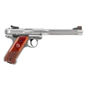 Ruger Mark IV Hunter .22 LR Rimfire Pistol With Fluted Barrel - 6.8" - Silver - 2x 10rd Mags