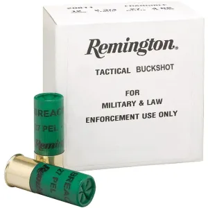 Remington Tactical Breaching 12 Gauge Ammo 2 3/4'' #4 Buckshot 27 Pellets - Case of 250 - LAW ENFORCEMENT ONLY