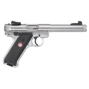 Ruger Mark IV Target .22 LR Rimfire Pistol With Threaded Barrel - 5.5" - Silver - 2x 10rd Mags