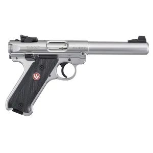 Ruger Mark IV Target .22 LR Rimfire Pistol - 5.5" - Silver - 2x 10rd Mags
