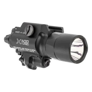 SureFire X400T-A Turbo Handgun Weapon Light with Red Laser - 600 Lumens - Black