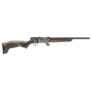 Savage Arms Mark II Minimalist Bolt Action Rifle 22 LR - 18" - Matte Blue - Laminate Green Stock