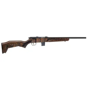 Savage Arms 93 Minimalist Bolt Action Rifle 17 HMR - 18" - Matte Blue - Brown Stock