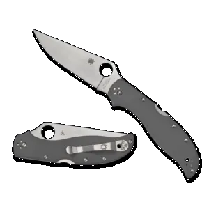 Spyderco Stretch 2XL G-10 CPM Cru-Wear Folding Knife - Gray