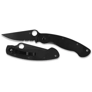 Spyderco Military Model G-10 Folding Knife - Black/Black