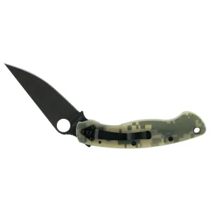Spyderco Military 4" - Black DLC Clip Point - G10 Camo