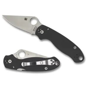 Spyderco Para 3 3" Folding Knife - Plain Edge - G-10 Black