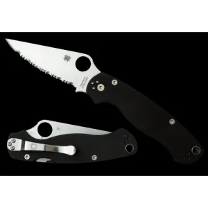 Spyderco Paramilitary 2 Folding Knife with Serrated Blade - Black
