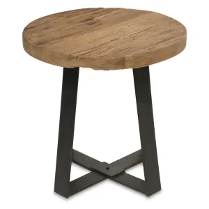 Nest Home Collection Reclaimed Wood Distressed End Table Round